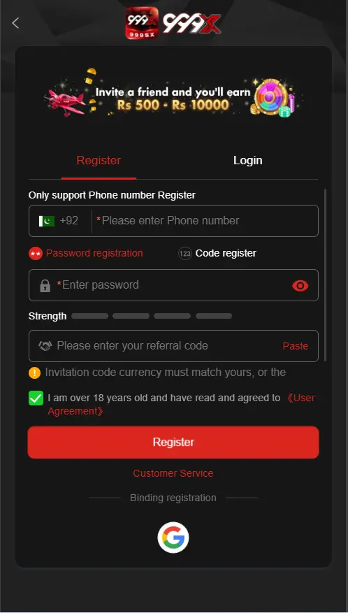 999sx APK Register